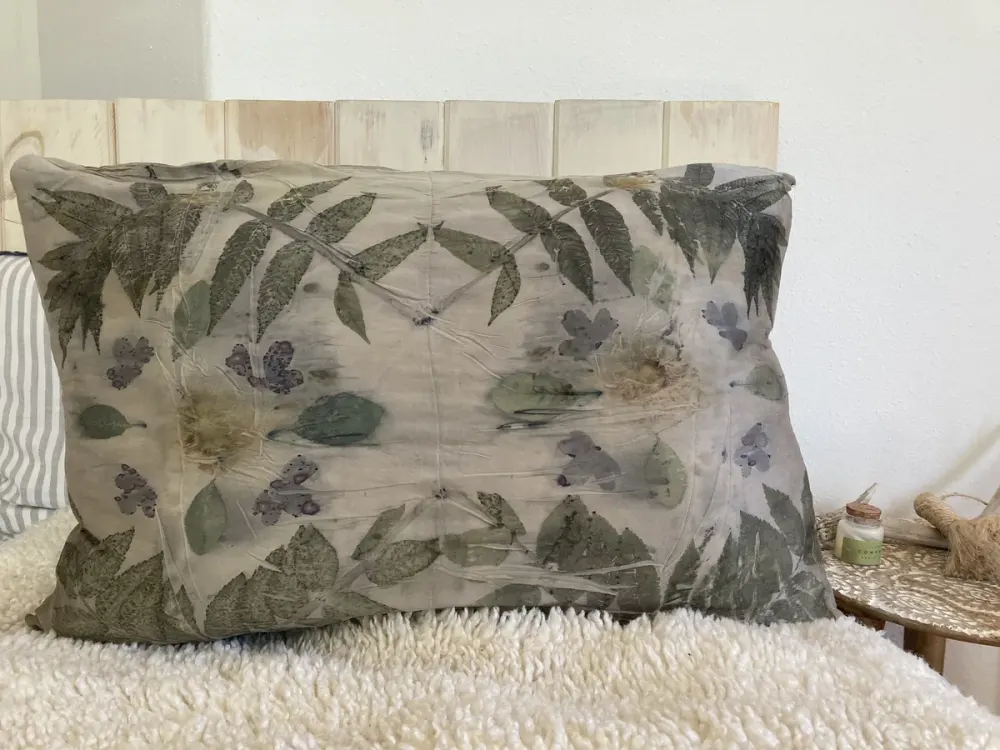 A botanical-print pillow